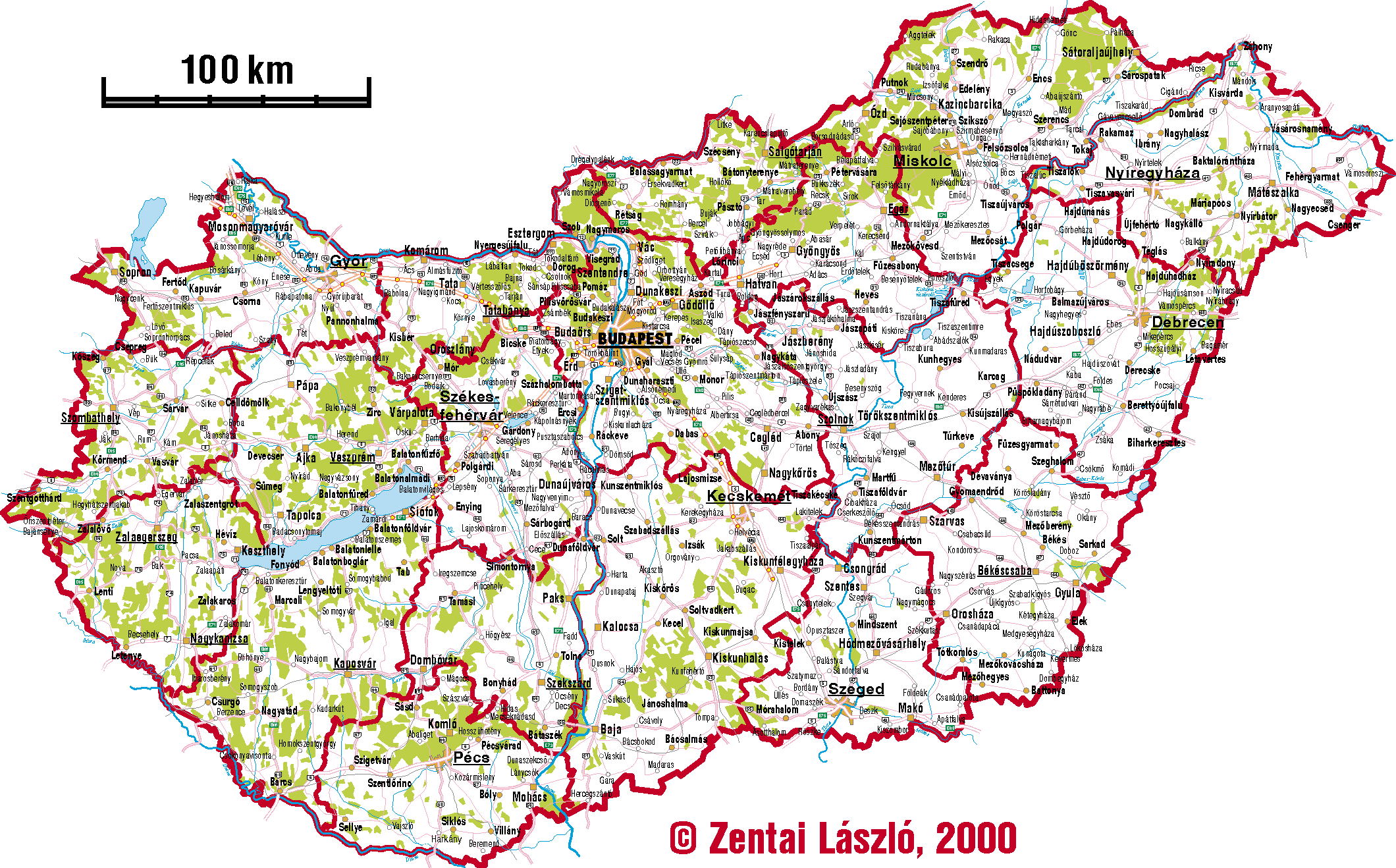 megye térkép városokkal Térképek Magyarország teljes területéről megye térkép városokkal