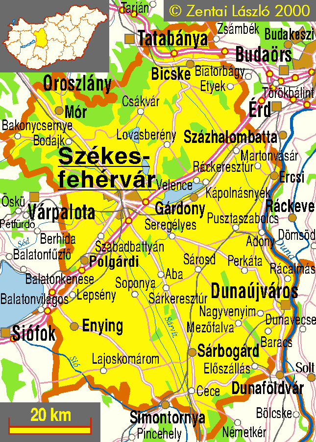 fejér megye térkép Térképek Magyarország megyéiről, régióiról fejér megye térkép