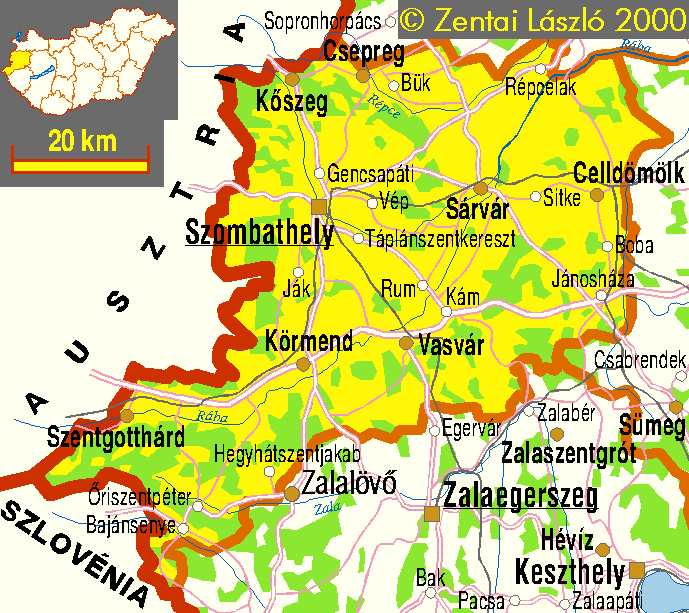 vas megye térkép Térképek Magyarország megyéiről, régióiról vas megye térkép